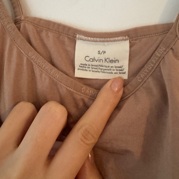 Calvin Klein Y2K 2000s tank top slip lined bra camisole shirt, size S small nude - Picture 4 of 9